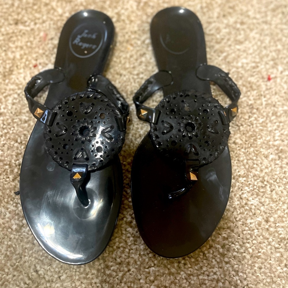 Girls Jack Rogers size 4 black jelly sandals